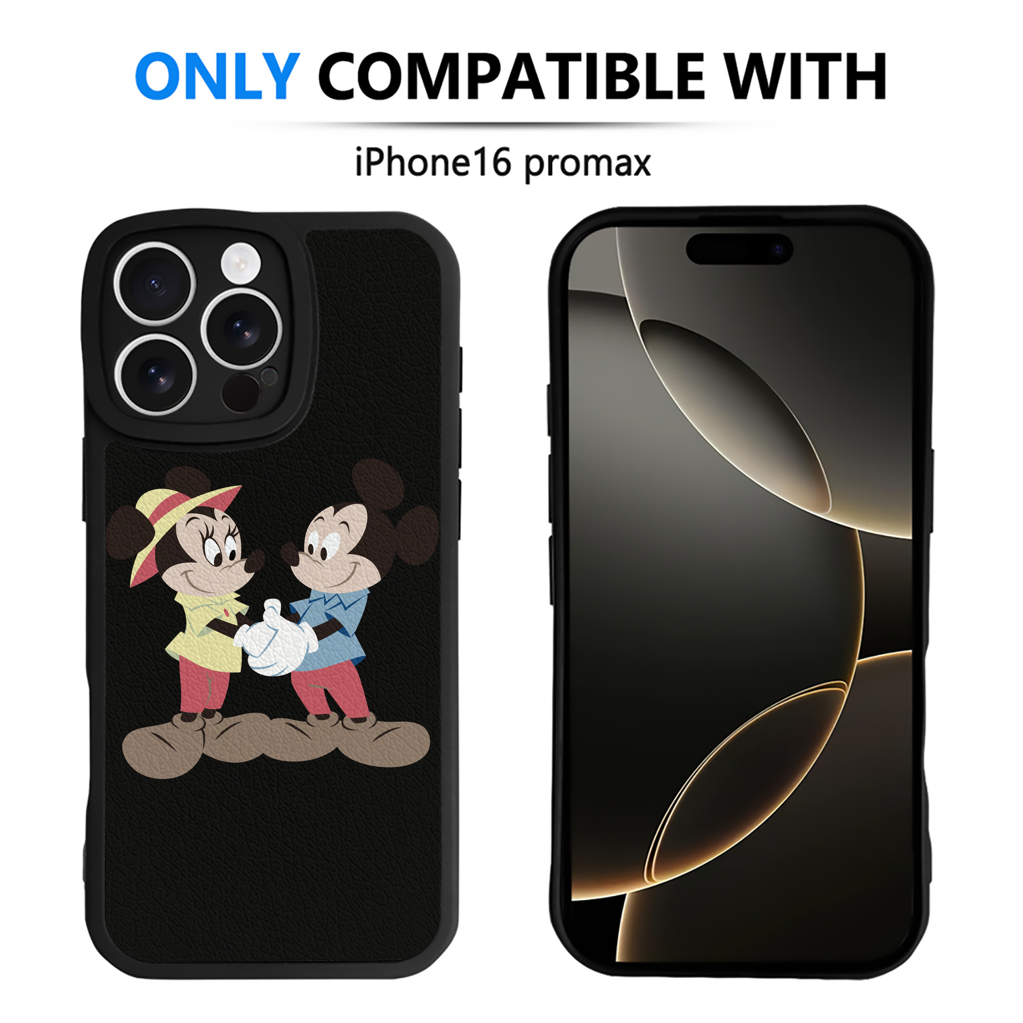 （画像用） ミッキーマウス Mickey Mouse 【iPhone 16シリーズ対応】シリコンスマホケース（レザー調） 材質：シリコン